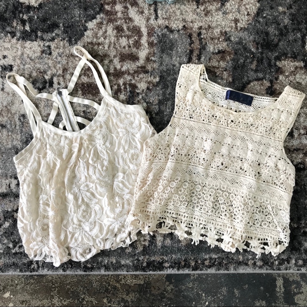 Lace / crochet crop top bundle